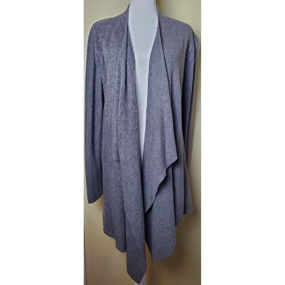 Barefoot Dreams Bamboo Chic Lite S/M Knit Wrap Cardigan‎ Drape Gray Style 436